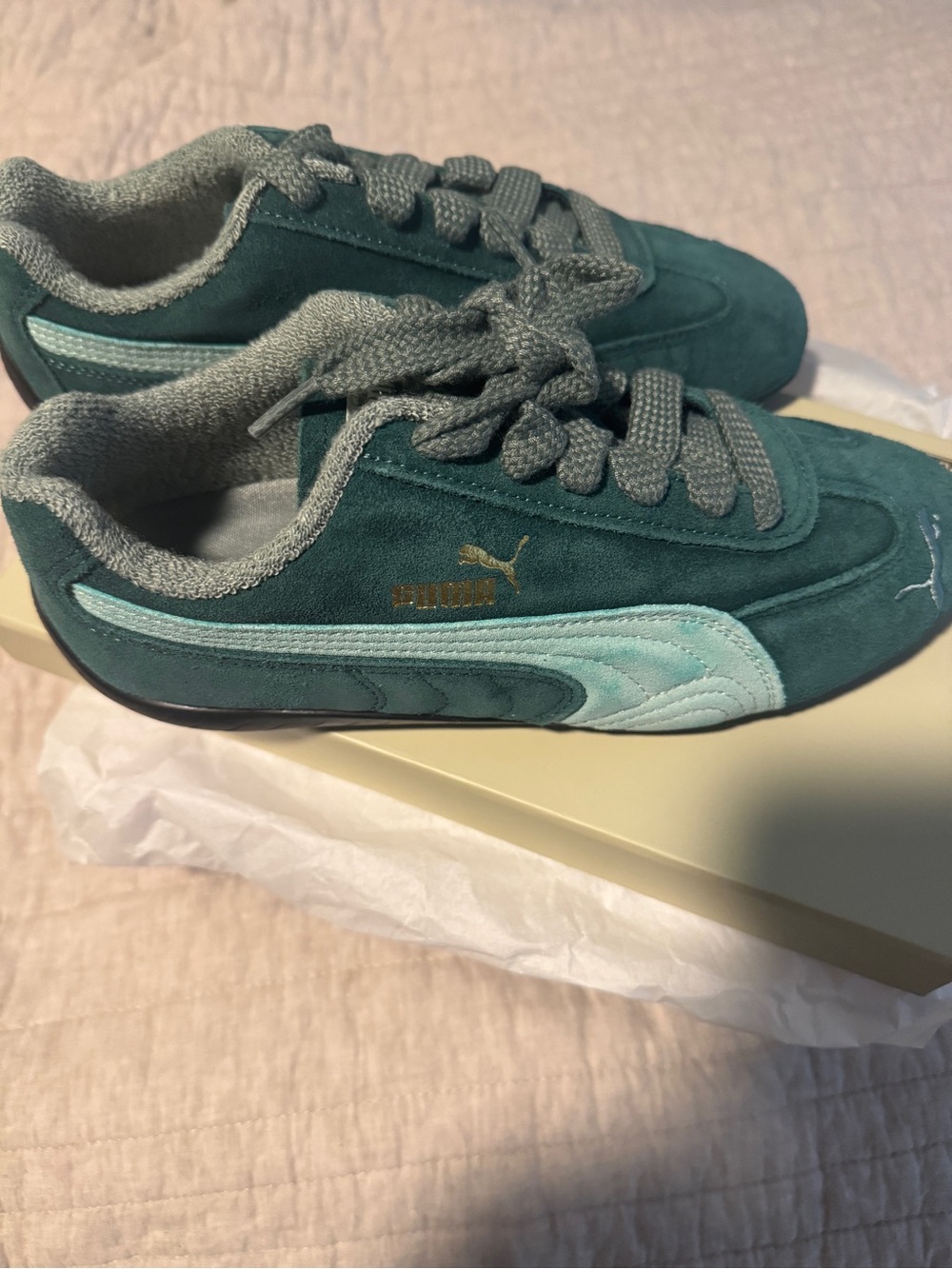 Puma Speedcat Teal Suede Casual Sneakers